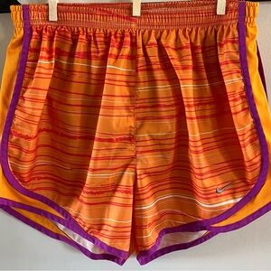 Nike Women's Orange and Purple Athletic Shorts